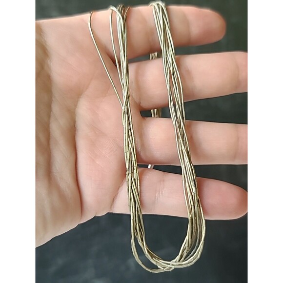 925 Sterling Silver Liquid Multistrand Chain Necklace Vintage - Picture 2 of 10